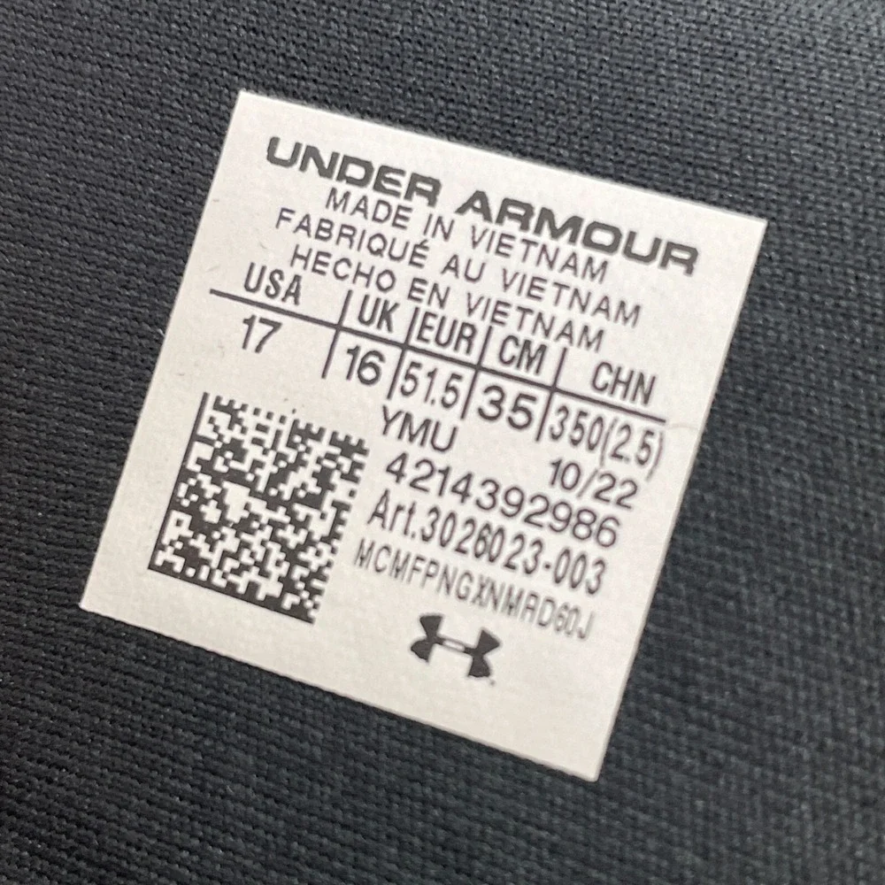 NEW $40 Under Armour Mens‎ Size 17 UA Ignite Pro SL Slide Sandals Black White